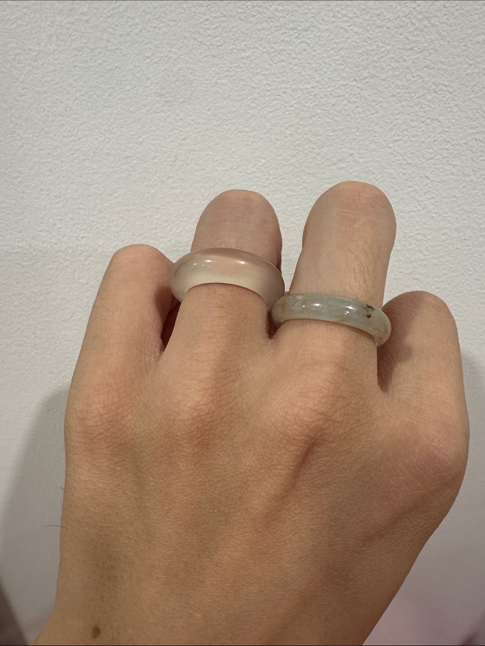 Polished Stone Stacking Rings - Neutral Mix - Picture 3 of 5